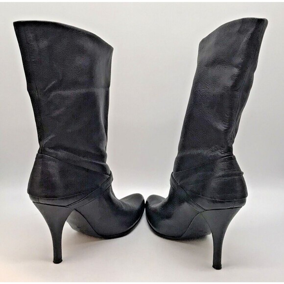 Cole Haan Lizeth Black Boots Nappa Leather Slouchy Women's 10 B Stiletto Heels - Picture 8 of 13